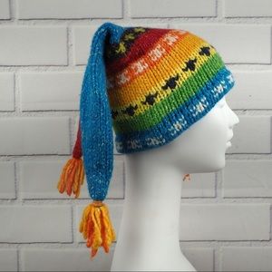 Handmade Crochet Jester Hat Multicolor 
